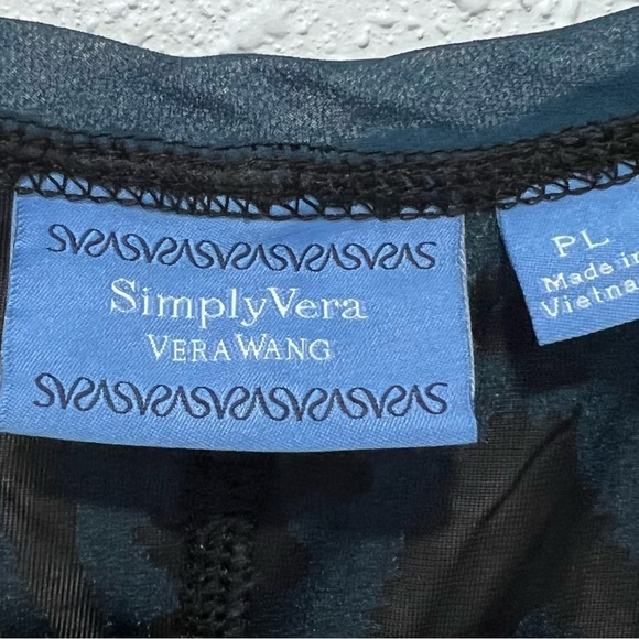 Simply Vera Vera Wang brocade Velvet Long Sleeve Top PL - Picture 2 of 8